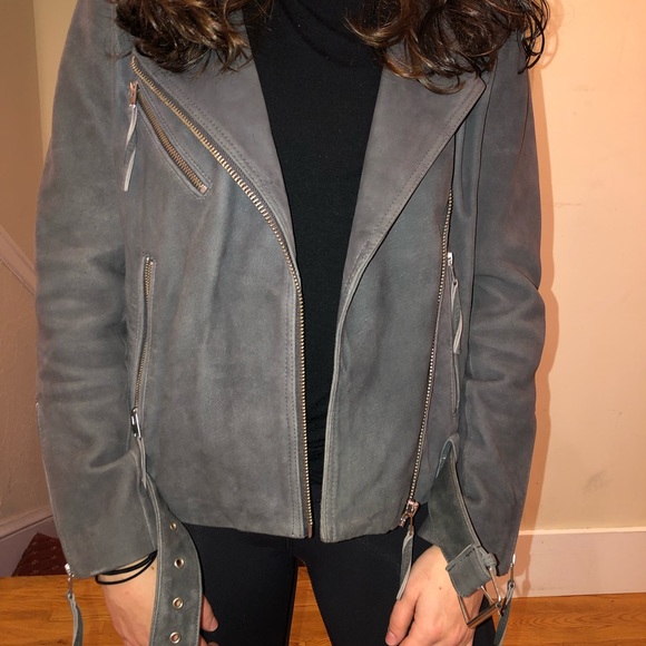 Topshop Grey Moto Jacket - Picture 2 of 6